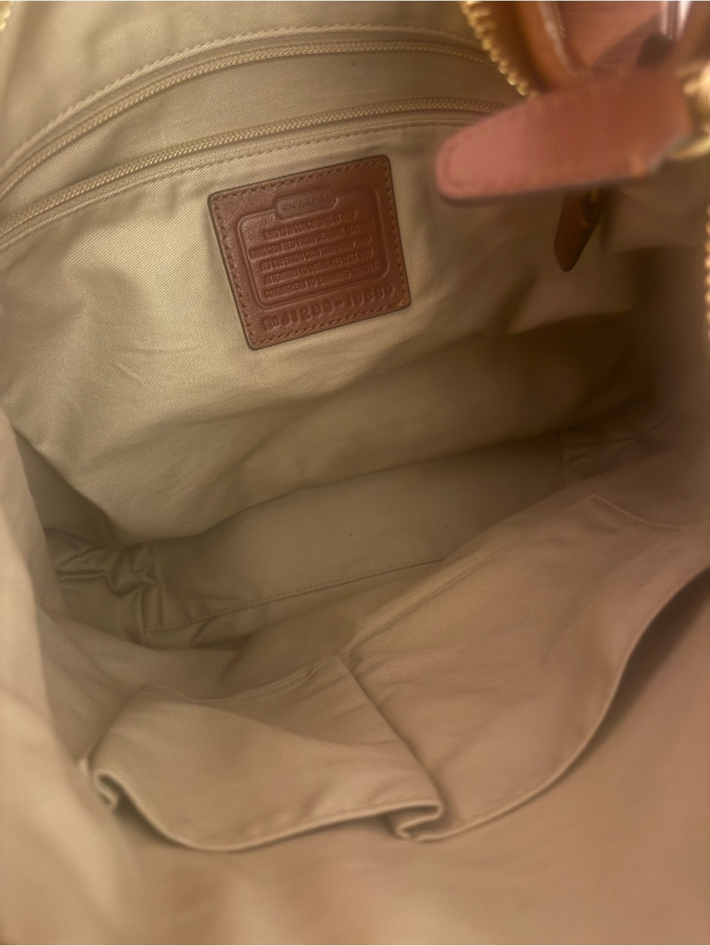 brown leather Coach Legacy Duffle hobo bag featuring brass hardware - Picture 3 of 3